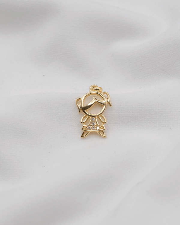 DIJE NIÑA CON ZIRCONIA ORO LAMNADO 18KT