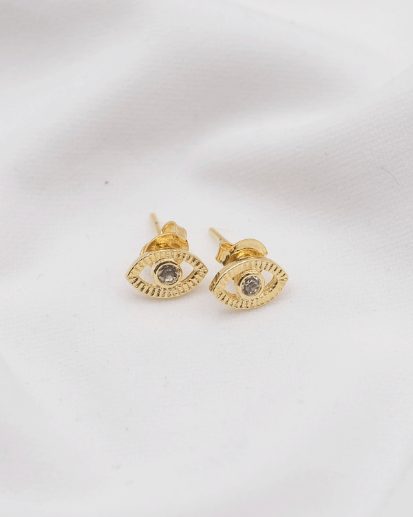 ARETE OJO TURCO ORO LAMINADO 18KT
