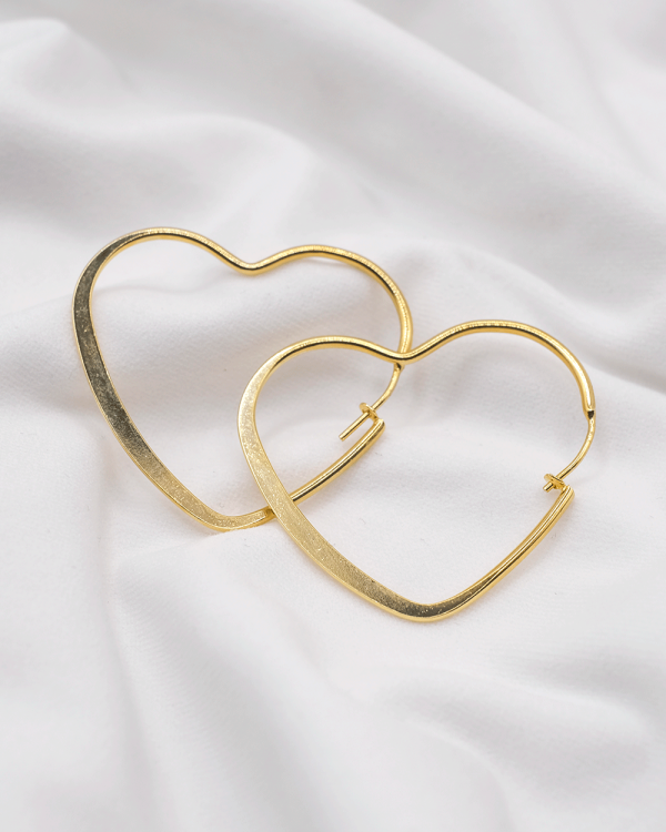 ARRACADA CORAZON 3.8 CM ORO LAMINADO 18KT