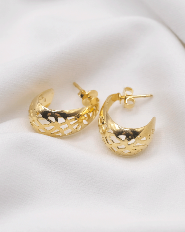 ARRACADA OVAL VITRAL MINI ORO LAMINADO 18KT