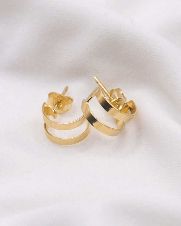 ARRACADA DOBLE ARO MINI  ORO LAMINADO 18KT