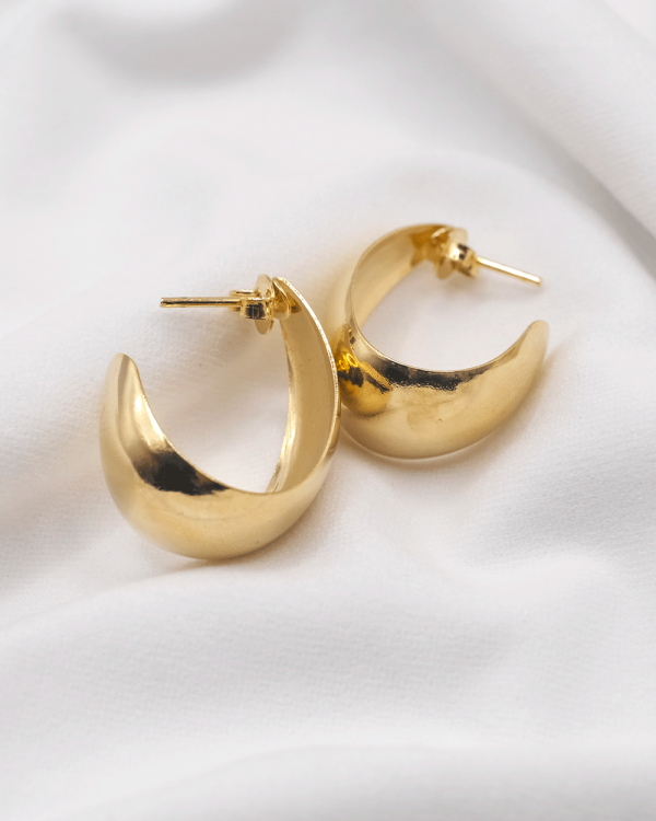 ARRACADA OVALADA ESFERA 2 CM ORO LAMINADO 18KT