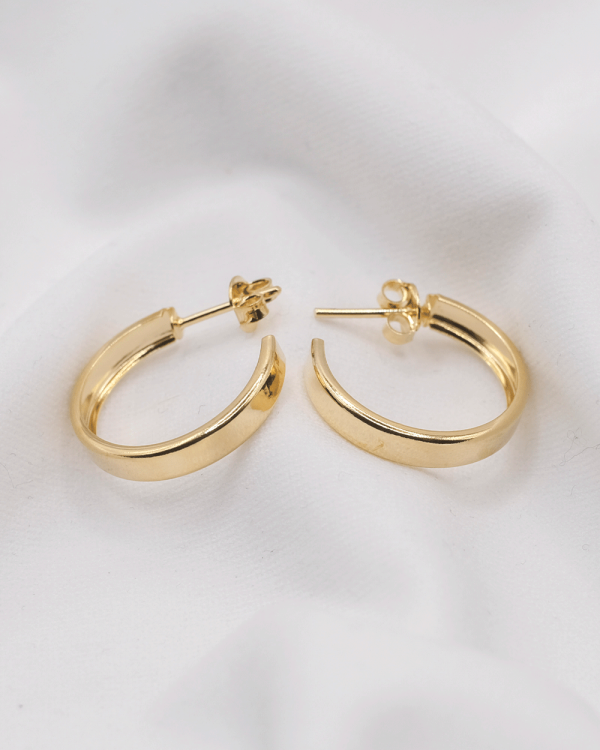 ARETE ACANALADO  LISO GRUESO ORO LAMINADO 18KT